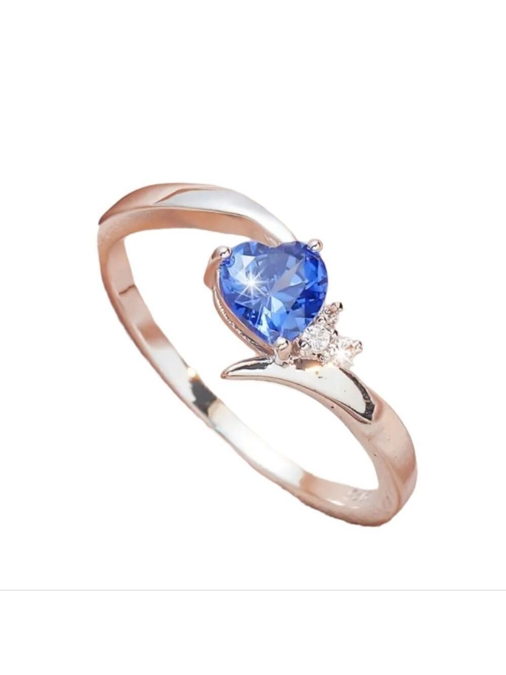 LOVE Heart Shaped Loving Bridesmaid Tanzanian Flame 7 In 1 Zircon Ring Size 6.5